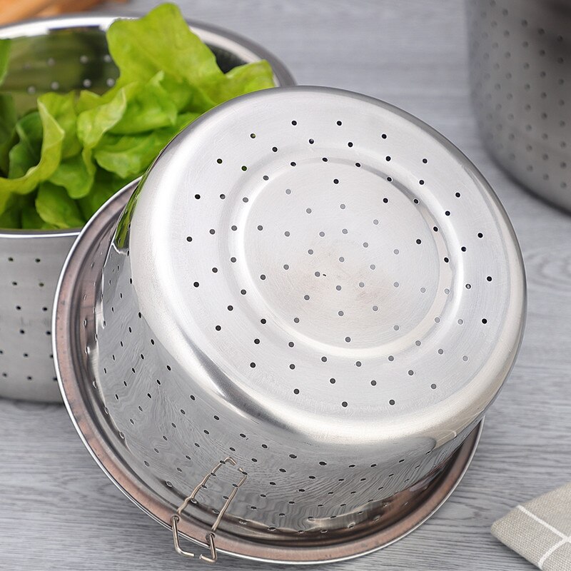 Thickened stainless steel rice steamer with multi-purpose rice steamer Kitchen sifter strainer Steamer Instant Pot Rice Cooker