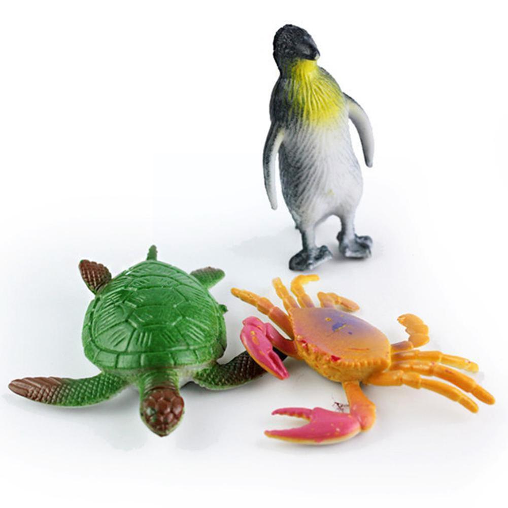 24pcs Mini Simulation Ocean Sea Animal Model Toys Learning Plastic Creatures Toys Octopus Life Crab Marine Educational Real D5w9