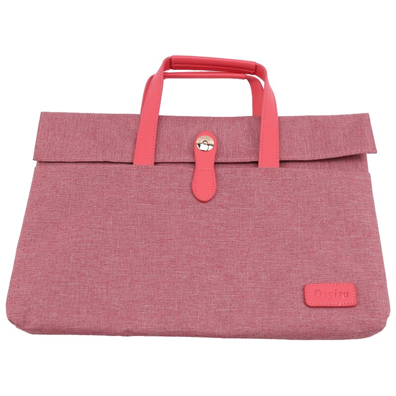 Dames heren aktetas multifunctionele unisex rits laptoptas voeringtas computertassen uitschuifbare handgreep computerkoffer: Roze