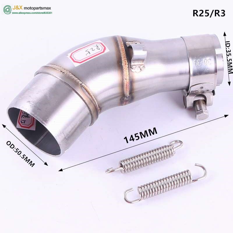 Motorfiets Adapter Uitlaat Midden Pijp Voor Kawasaki Ninja 250 250r Z250 Z300 Er6n R25 R3 Gp Uitlaatdemper Link Buis Midden Sectie: Grey