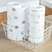 80Pcs/Roll Wegwerp Schoonmaken Papier Keuken Vaatdoek Olie Absorberend Papier Handdoek Nat Droog Dual Purpose Schotel Handdoek