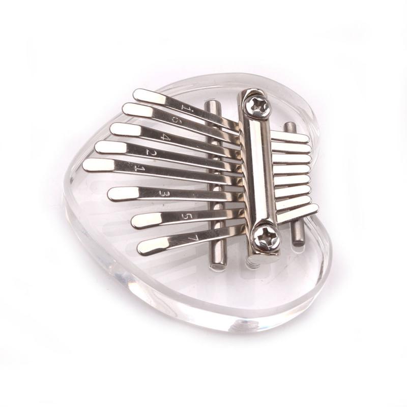 8-tone Mini Kalimba Plate Portable Thumb Piano Crystal Transparent Kalimba Instrument Musical Instrument for Beginner Piano Tool