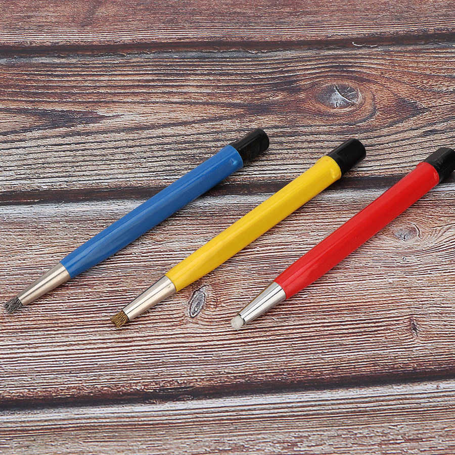 Precison 3pcs Copper Brush Pen Watch Scratch Remover Cleaner Watch Repair Tool