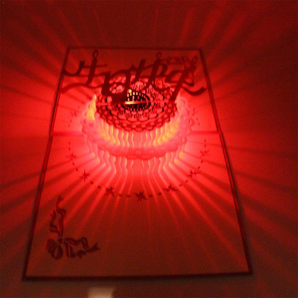 Birthday music light greeting card Christmas and greeting Year stereo 3D card Q1M4