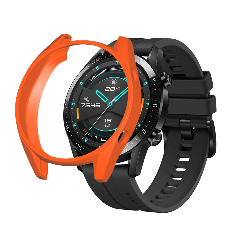 Funda de TPU para Huawei Watch GT 2 y reloj GT marco Protector para Huawei GT 2 GT 46mm Smart Watch pulsera carcasa protectora: Naranja / Huawei GT 2 46mm