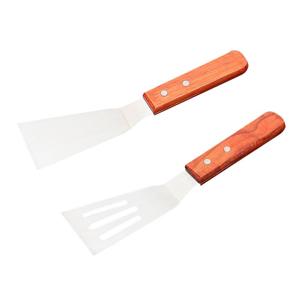 2PCS Metal Spatula Stainless Steel Griddle Accessories Pancake Turner Flipper For Grill Baking Cooking Tool #30: Default Title
