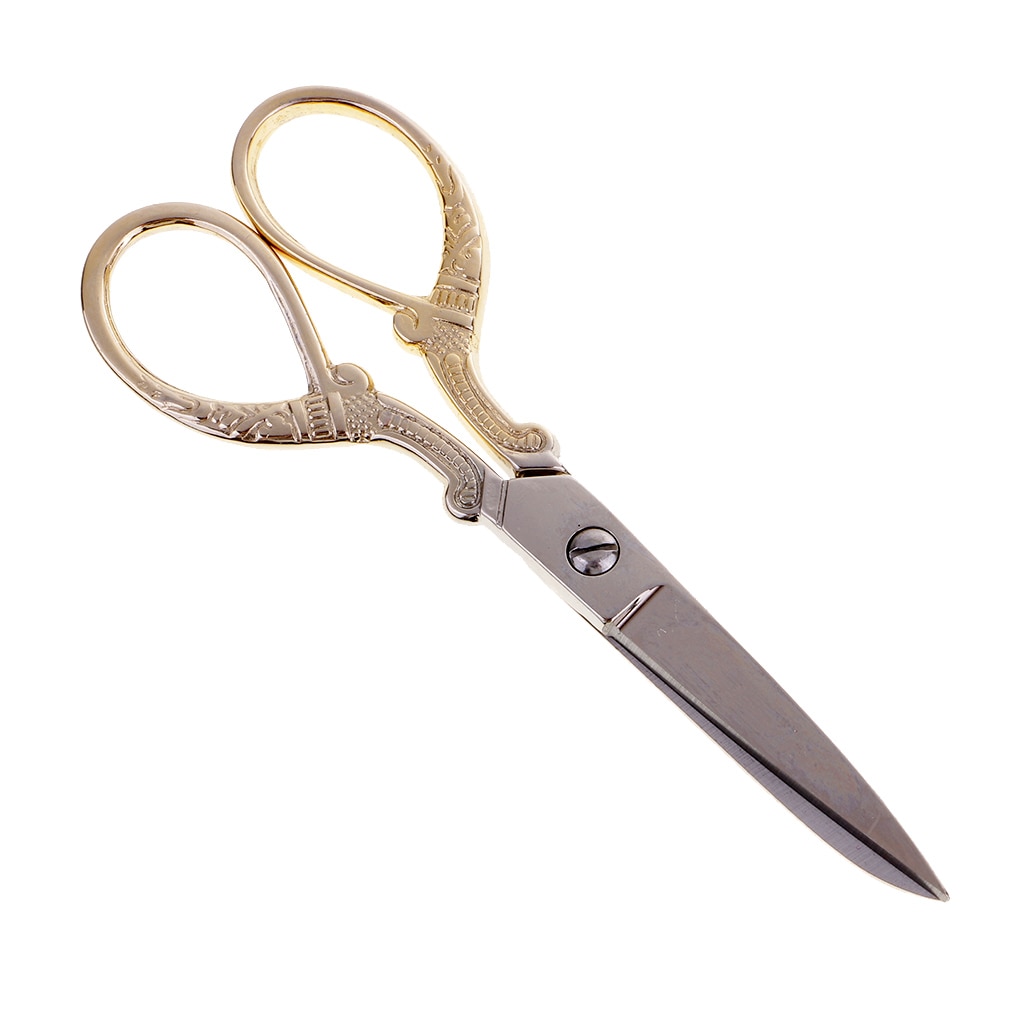 Stainless Steel Tailor Sewing Scissors Shears DIY Tools gold