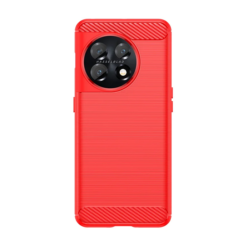 Para OnePlus 13 Funda para OnePlus 13 11 12 12R 9 10 Pro 10T Funda Shell a prueba de golpes suave fibra de carbono TPU parachoques de teléfono: Rojo / Para iPhone 16