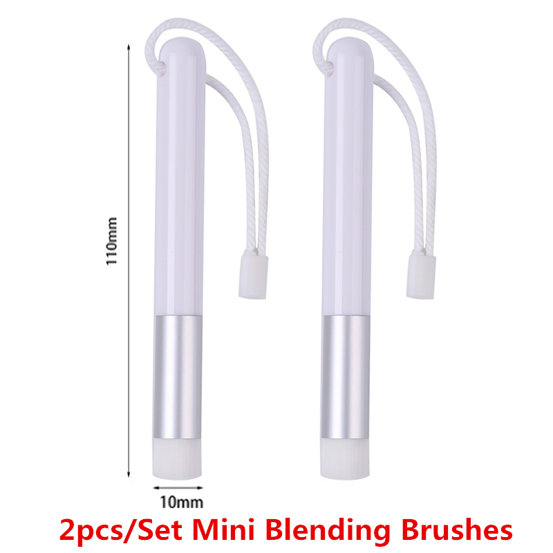 Juego de Mini brochas de mezcla útiles, estante para mezclar tinta, fácil, tarjetas de álbum de recortes, herramientas de mano para pintar,: 2pcs silver