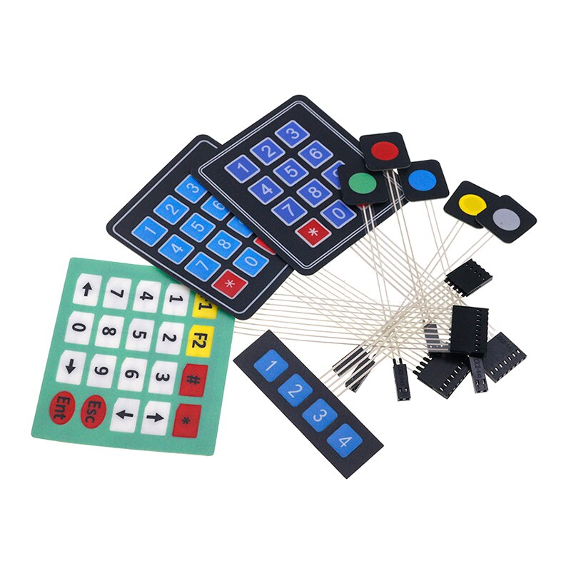 1 2 3 4 12 16 20 Key Button Membrane Switch 1x4 3x4 4x4 4x5 Keys Matrix Array Keyboard Keypad Control Panel DIY Kit For Arduino