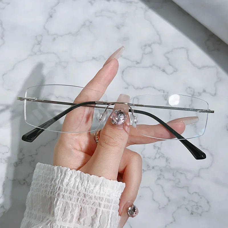 Gafas de miopía sin montura de Metal, gafas Retro Vintage para , gafas de visión cercana, gafas graduadas terminadas para mujeres, gafas con dioptrías