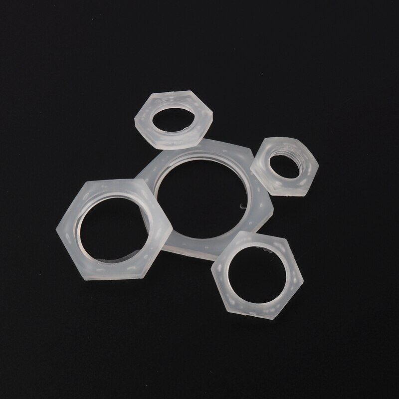 20pcs 4mm Thick Plastic Nut Female Thread Nylon Hex Nuts 1/8''1/4''3/8''1/2''3/4'' Plastic Hexagon Nuts