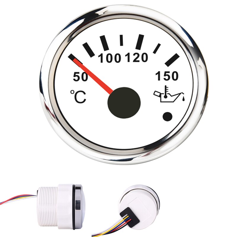 50~150 Celsius Oil Temp Gauge With Red Backlight &amp;Sensor for Boat Car Oil Temperature Gauge