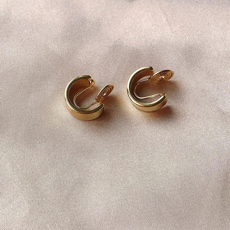 GNADE JUNI Neue Gold Farbe Moskito Spule Clip auf Band Ohrringe Keine Durchbohrten Niedlich C bilden Ohr Manschette Ohrringe Ohr Clips Schmuck