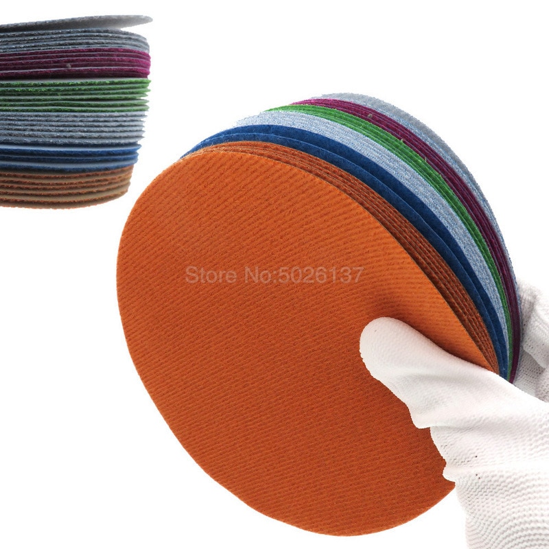 1PCS 6-INCH 150MM Wet Dry Flocking Disc Water Sand Back Velvet Sponge Sandpaper Brushed Sanding Paper Polishing Grinding Discs