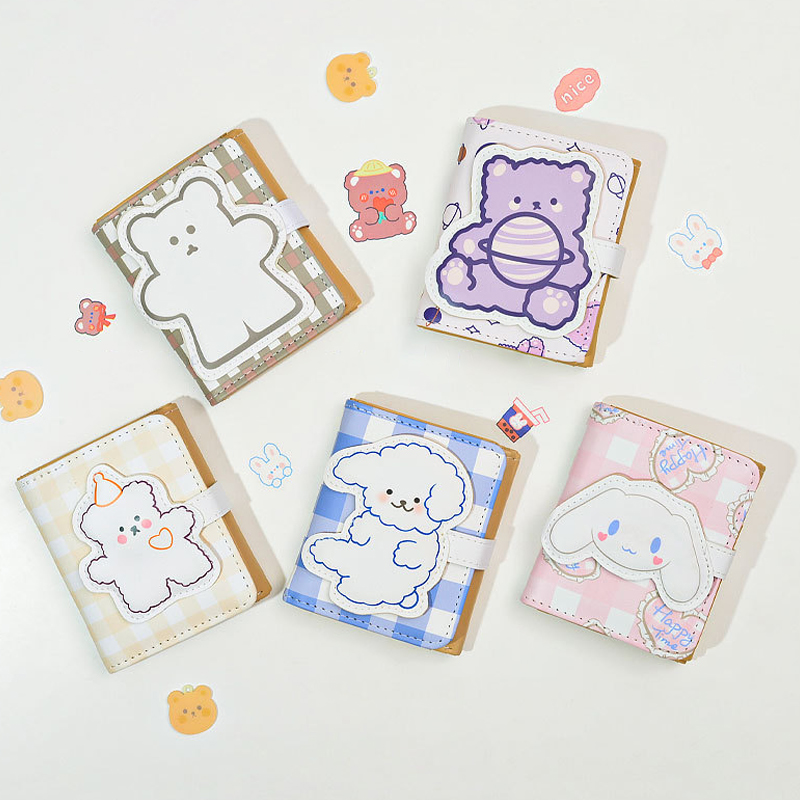 Versatile Little Bear Wallet Cartoon Women's Short Coin Wallet Snap On Card Bag