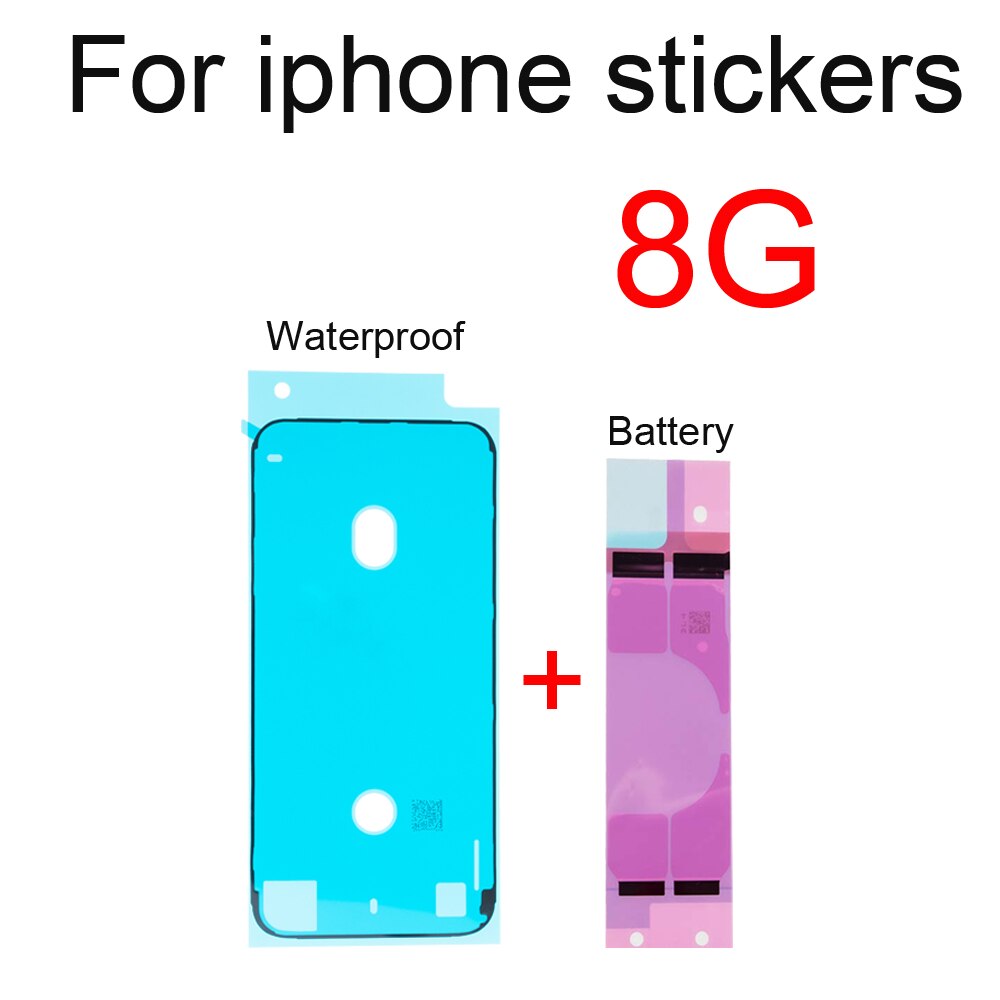 Ett set batteri + vattentätt + utstrålande klistermärken för iphone 6s 7 8 4.7 "& 6s 7 8 plus 5.5 " limreservdelar