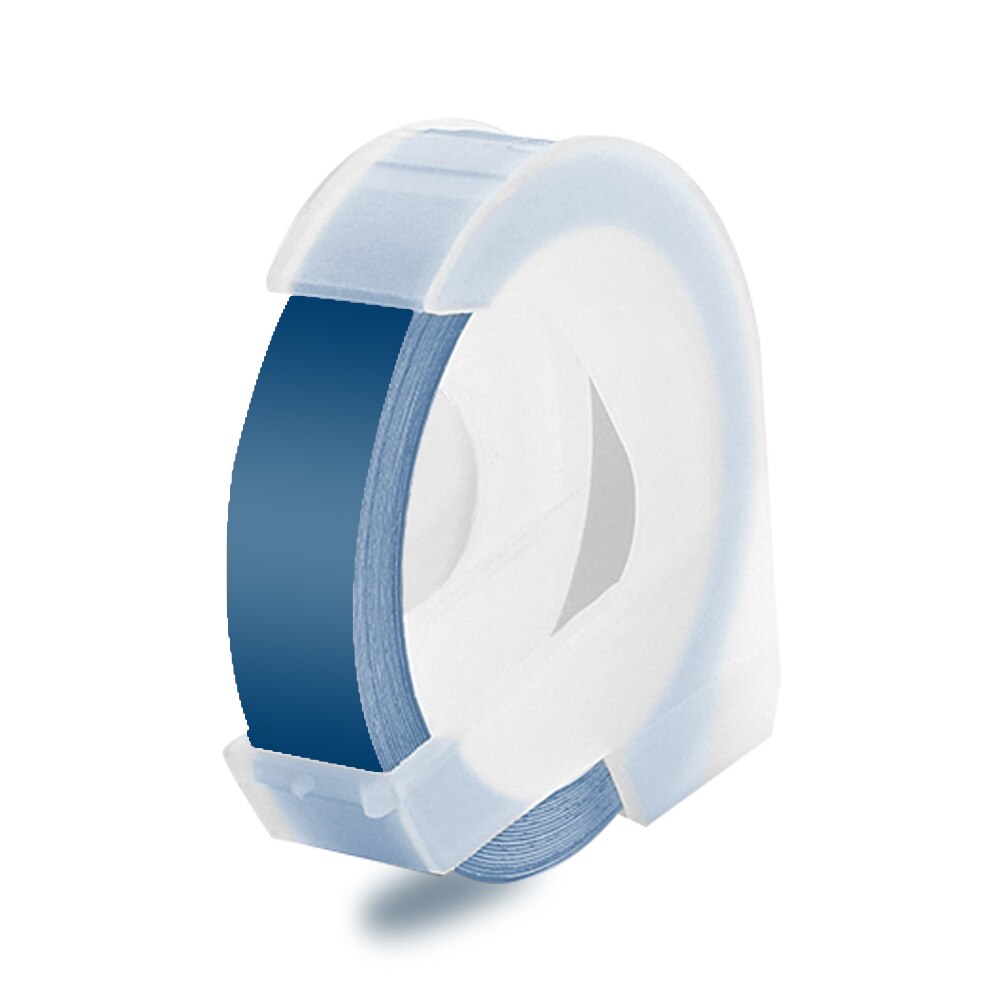 1 roll 9MM Compatible for Dymo 3D Plastic Embossing Tapes for DYMO 1011 1610 12965 MOTEX E101 Label Makers: White on Lake Blue