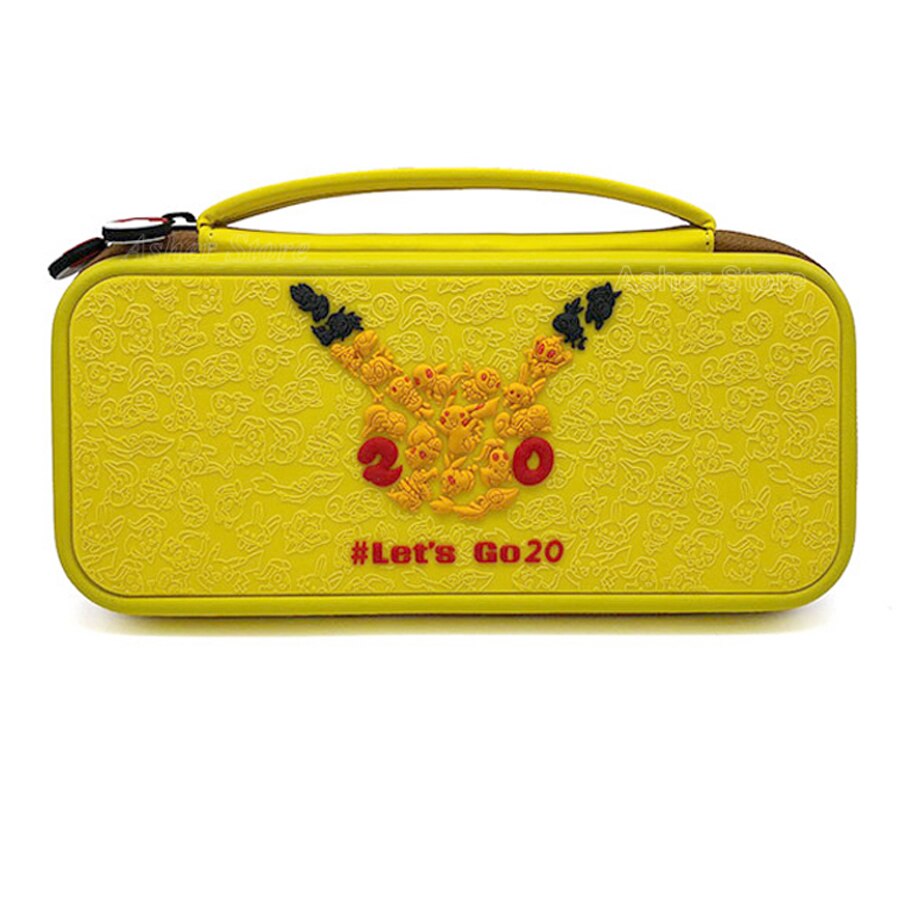 Nintendoswitch-bolsa protectora de carcasa dura con patrón 3D, funda de transporte para consola de Nintendo Switch y accesorios, novedad de: Pikachu 1