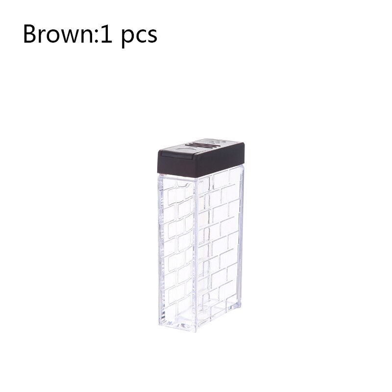 Transparent Spice Jar Set Salt and Pepper Seasoning Bottle Colorful Lid Kitchen Condiment Cruet Storage Container: 1 pc brown color