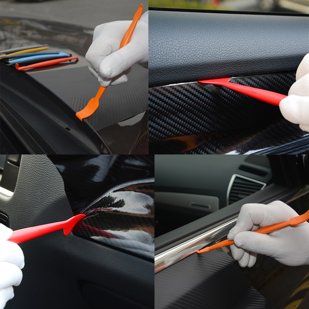 Ehdis kulfiberindpakningsmagnet gummiskraber skraber vinyl bil wrap sticker auto tilbehør vindue film farvetone værktøjer