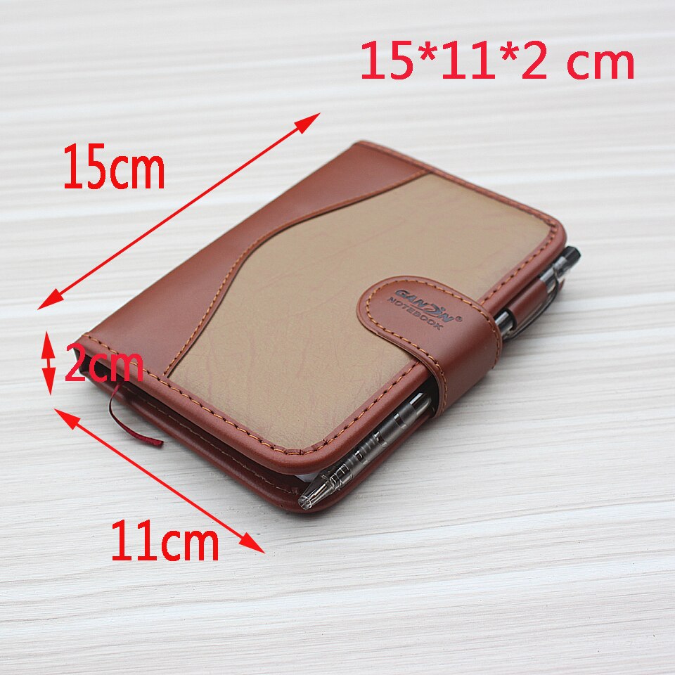 A6 Kleine Business Notebook Retro-Stijl Lederen Notebook Kantoor Leren Notepad Wordt Geleverd Met Een Bal Pen Planner Voor Briefpapier