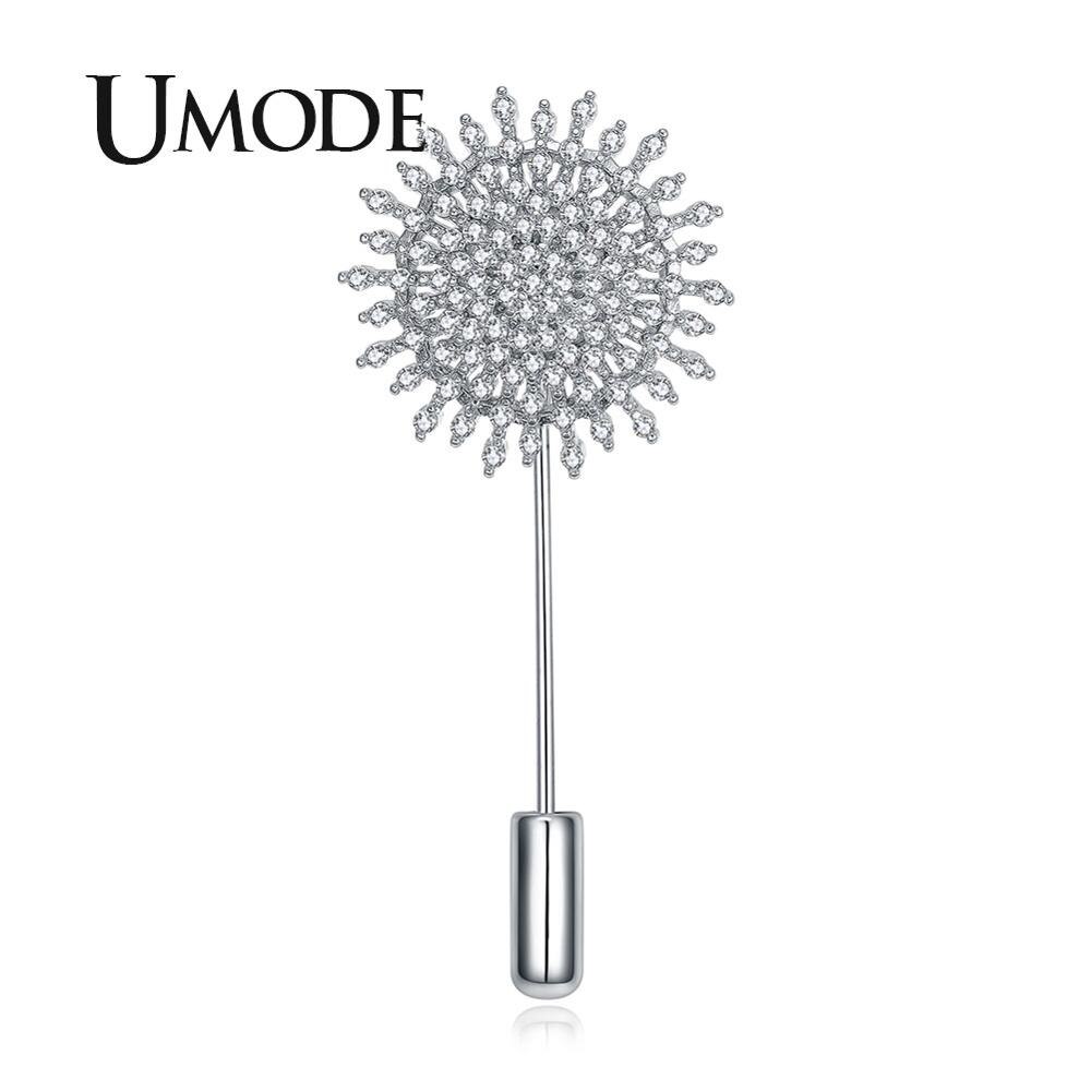 UMODE Sonne Blume Broschen für Frauen Hochzeit Braut Schmuck Geburtstag Party Kleidung Accessoires Brosche Zirkon Pins UX0009