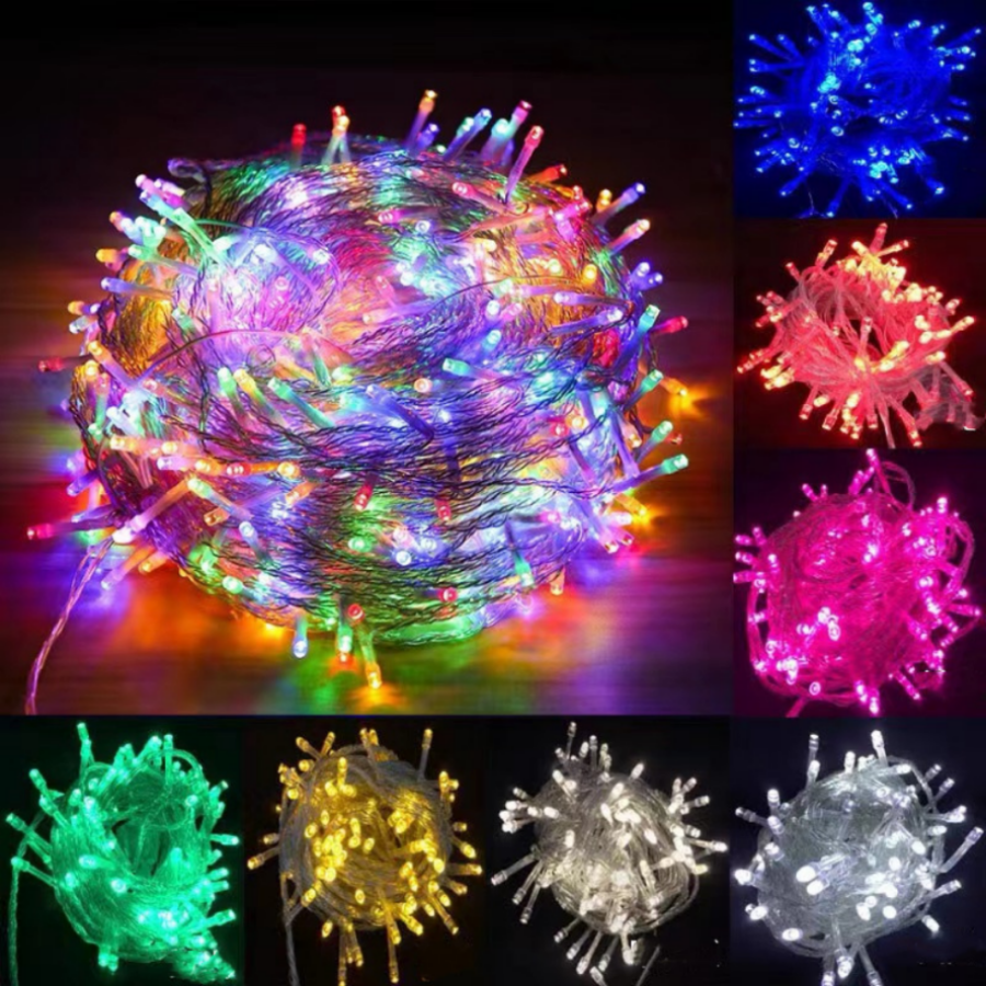 7 led-ljusslinga för utomhusbruk, batteridriven, jul, födelsedag, hemfest, dekorationslampa