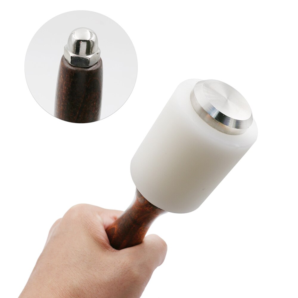 YUEWO Houten Handvat Nylon Hamer Kleine Houten Hamer-Leathercraft Carving Hamer Voor Stempelen Sew Lederen Koeienhuid Tool Kit