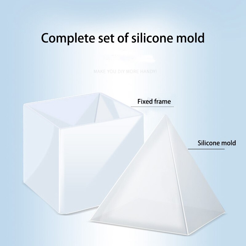Super piramida forma silikonowa robić żywicy epoksydowej formy biżuteria rękodzielnicza kryształowa forma z rama z tworzywa 15cm/6 Cal