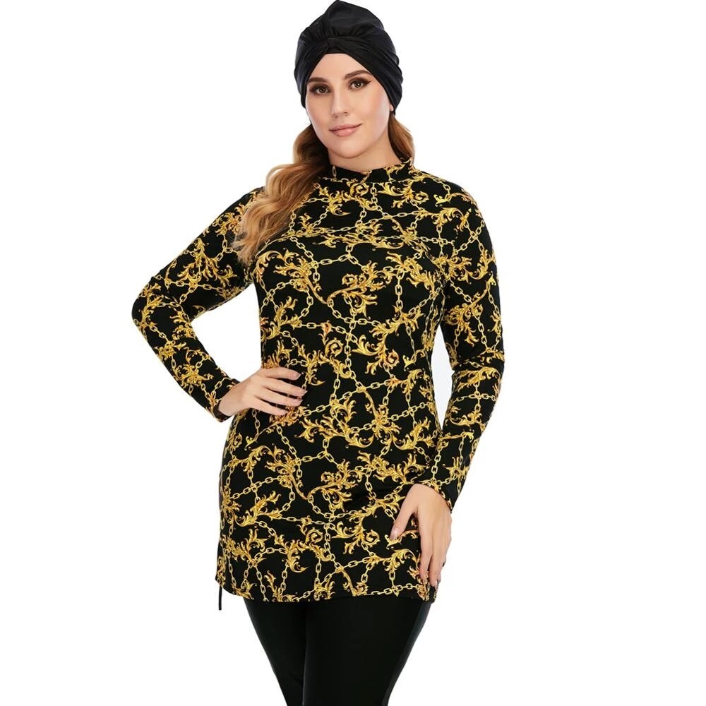 seafanny Dames 3-delige Moslim Badmode Volledige Cover Hijab Burkini Bescheiden Badpak(Blauw 36-38) S