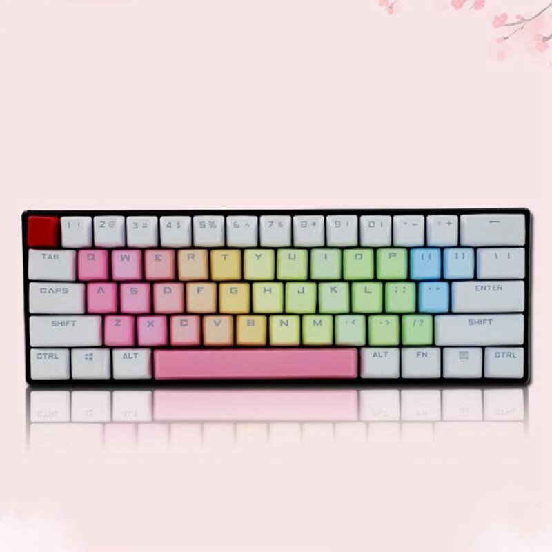 Double Shot Backlit Keycaps RGB PBT 35 Keys 1.44mm for Cherry Mechanical Keyboard Lover Pink