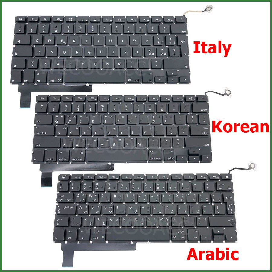 Laptop nowa klawiatura A1286 dla Macbook Pro 15 &quot;A1286 wymiana klawiatury UK US FR ES PT RU DE CH HU układ 2009 2010 2011 2012