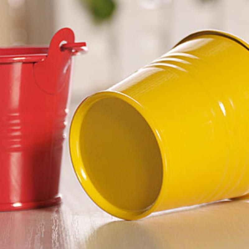 1pcs Mini Bucket bucket Colorful Potted Home Crafts Small Tinplate Iron Candy Barrel Ornaments S4X1