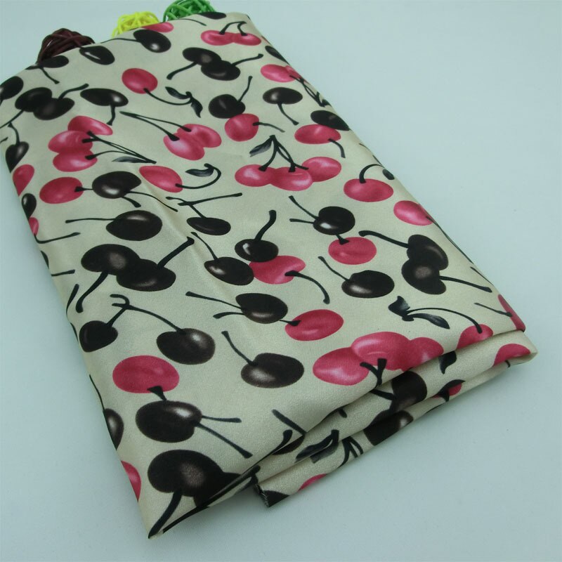 Satijnen doek print fruit , 145 cm breed, vrouwen jurk of DIY materiaal R158