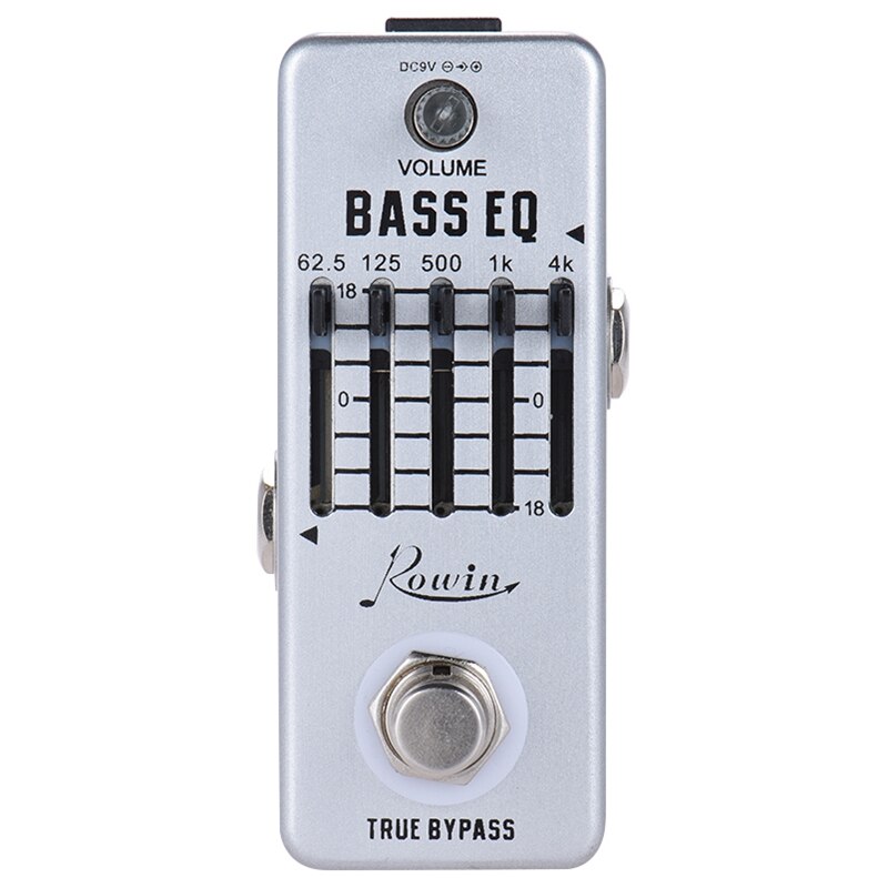 Rowin Lef-317B Bass Eq Equalizer Guitar Effect Pedal 5-Band Pedal Aluminum Alloy Body True Bypass