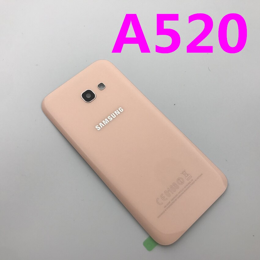 Samsung Galaxy A3 A5 A7 A320 A520 A720 A320 A520 A720 Battery Back Glass Cover Door Housing Battery Cover: A520 pink