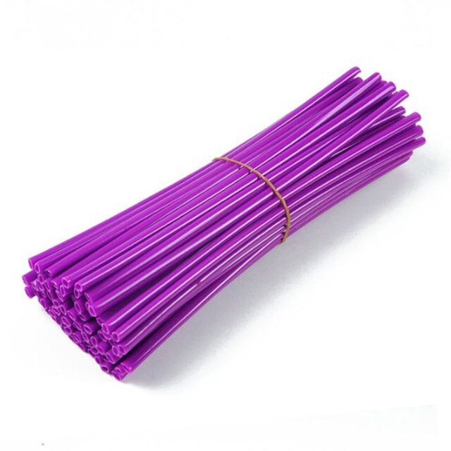 72pcs MTB Wheel Rim Spoke Shrouds Skins Covers Bike Wheel Spoke Sleeves Wraps Cover Mountain Bike Cycle Parts: Purple