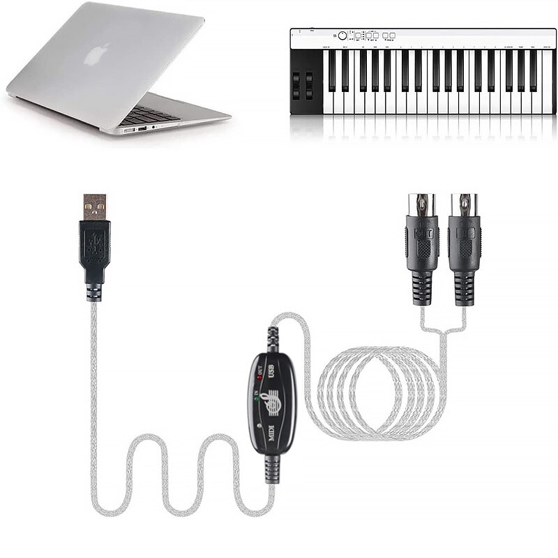 Usb Midi-Kabel Converter 2 In 1 Pc Naar Synthesizer Muziek Studio Keyboard Interface Draad Plug Controller Adapter Cord 16 Channe