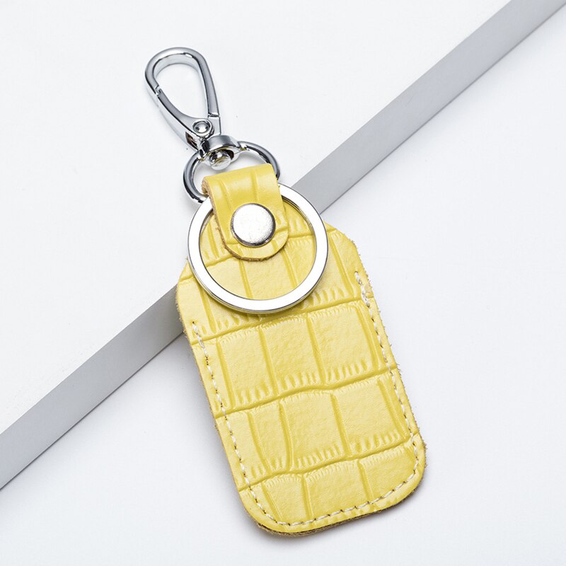 PU Leather Card Cover For Starline Alarm Tag Intercom Key Access Entrance Card Set Car Key Holder Guard Card Protecter: yellow rectangle