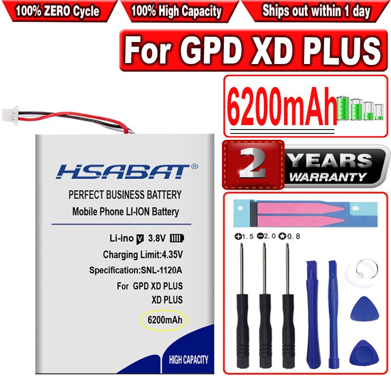 Batería de alta capacidad HSABAT 6200mAh para GPD XD Plus XDPlus