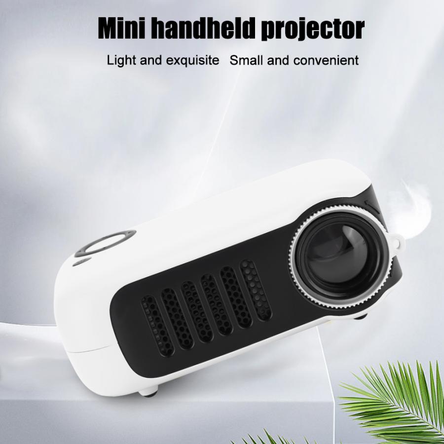 Mini Portable Projector Household Projectors 320 x 240 Resolution with 2-Inch LCD Screen for Conference (100-240V)