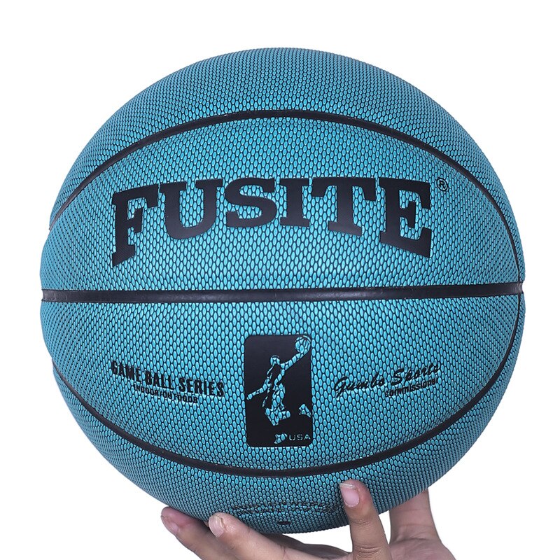 No. 6 Women Play Basketball Concrete Floor Training Basketball Match PU Basketball Indoor and Outdoor: Grain of blue