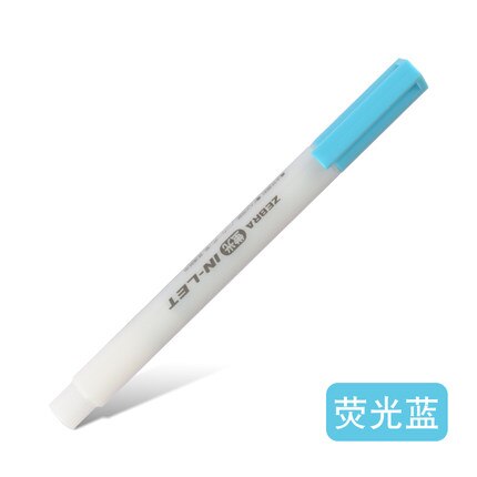 Japan zebra highlighter wks 9 5 stk farve højdepunkter markering studerende slik farve søde noter 4mm: Fluorescerende blå