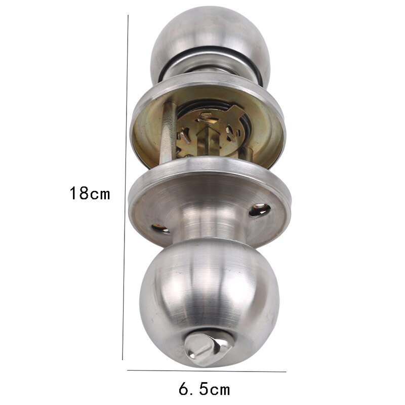 Stainless Steel Lock Round Ball Door Knobs Rotatio... – Grandado