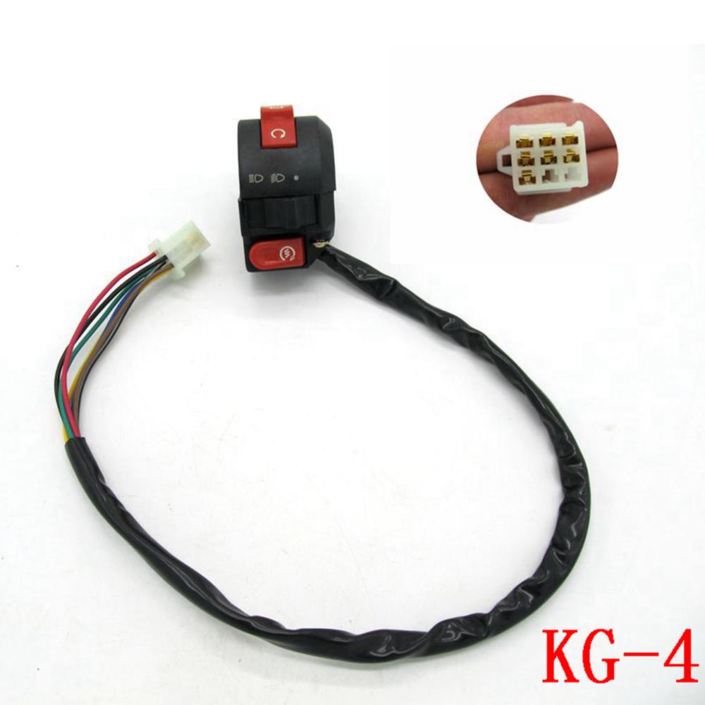 3-Function Motorcycle Left Handlebar Switch Kill Start Light Button ATV Switch Assembly for 50 70 90 110 125cc Quad 4 Wheeler