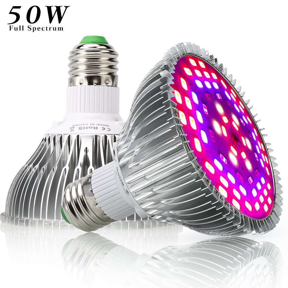 50W Volledige Spectrum LED Grow Light 78LEDs Plant Lamp Led Lamp voor Planten Aquarium Bloemen Zaden Tuin Groenten kas E27