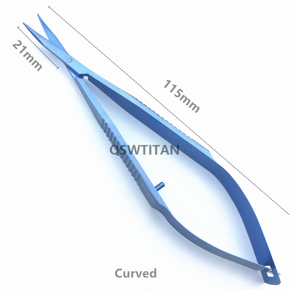 21mm titanium westcott tenotomi sakse lige / bøje stumpe spidser optalmisk instrumentværktøj