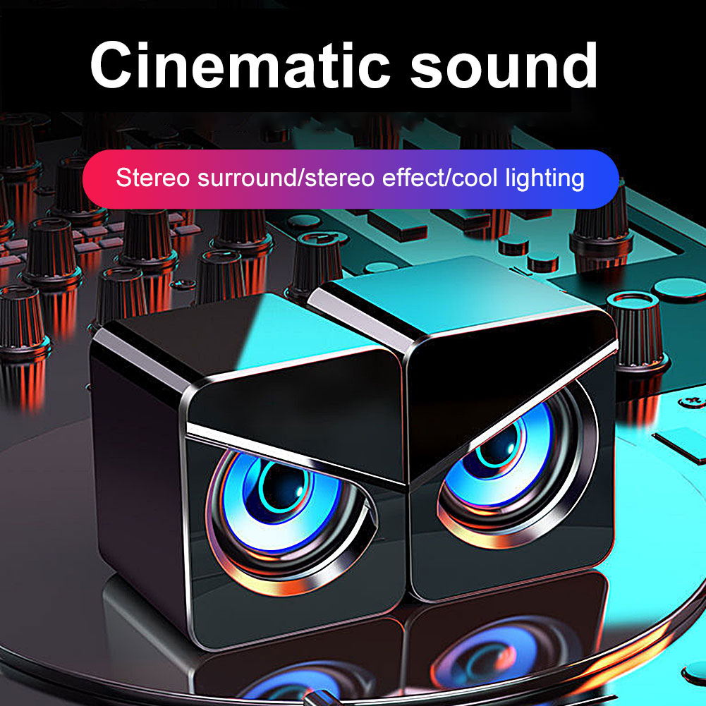 Sound Box With Lighting Amplifier Interchangeable Small For PC Desktop Dynamic Bass Computer Gaming Wired Speaker Laptop USB