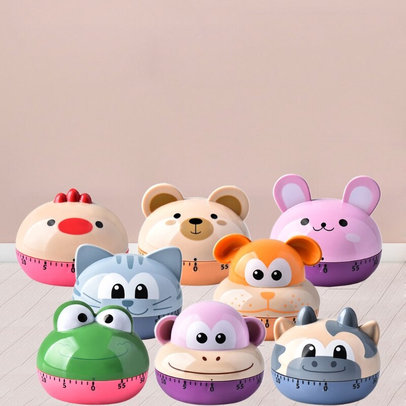Animal Timer Digital Kitchen Countdown Clock Cute Animal Fruit Alarm Clock Time Management Tool for Children and Adults